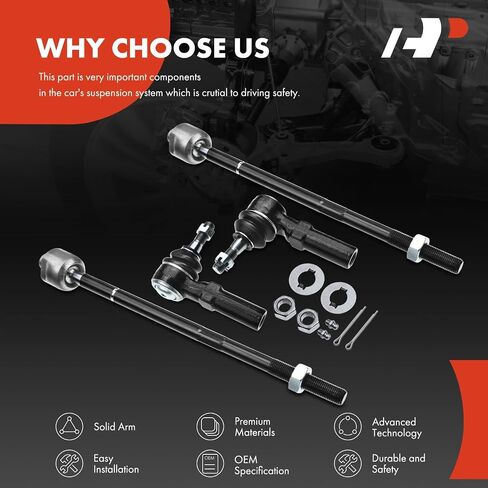 A-Premium Set of 4, Front Inner & Outer Tie Rod End Kit, Compatible with Buick LeSabre, Lucerne, Park Avenue, Riviera, Cadillac DTS, DeVille, Seville, Oldsmobile Aurora, Pontiac Bonneville in Saudi Arabia