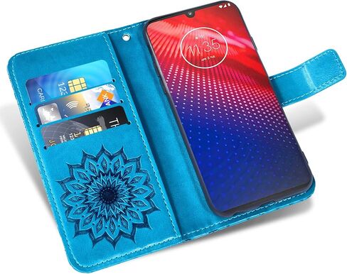 Phone Case for Motorola Moto Z4 Play/Moto Z4 Wallet Cases with Tempered Glass Screen Protector Leather Magnetic Flip Cover Card Holder Stand Cell Accessories Motoz4 Z 4 Motoz4cases Women Rose Gold in Saudi Arabia