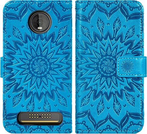Phone Case for Motorola Moto Z4 Play/Moto Z4 Wallet Cases with Tempered Glass Screen Protector Leather Magnetic Flip Cover Card Holder Stand Cell Accessories Motoz4 Z 4 Motoz4cases Women Rose Gold in Saudi Arabia