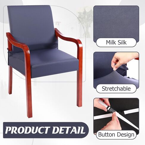 Moukeren Chair Covers with Arms Dining Chair Slipcovers with Arms Armchair Cover Stretch Dining Armchair Seat Covers Armrest Cushion Protectors Mid Century Accent Silk Washable for Living Kitchen in Saudi Arabia
