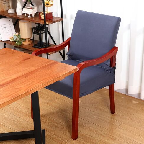 Moukeren Chair Covers with Arms Dining Chair Slipcovers with Arms Armchair Cover Stretch Dining Armchair Seat Covers Armrest Cushion Protectors Mid Century Accent Silk Washable for Living Kitchen in Saudi Arabia