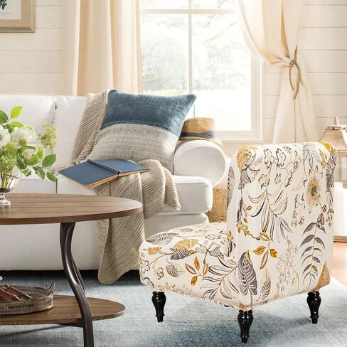 FUANGUI Armless Accent Chair Cover Slipcover, Stretch Spandex Chair Covers for Living Room Removable Washable for Armless Chair Furniture Protector in Kuwait