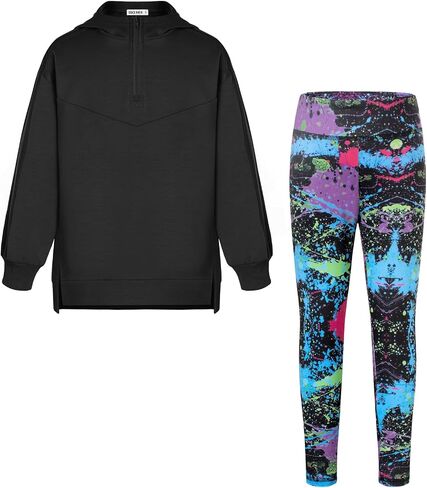 GRACE KARIN Girls Hoodie + Leggings Set Teen Long Sleeve Fashion Sweatshirts Sweatpant Fall Outfit Winter Clothing 6-14 in Saudi Arabia