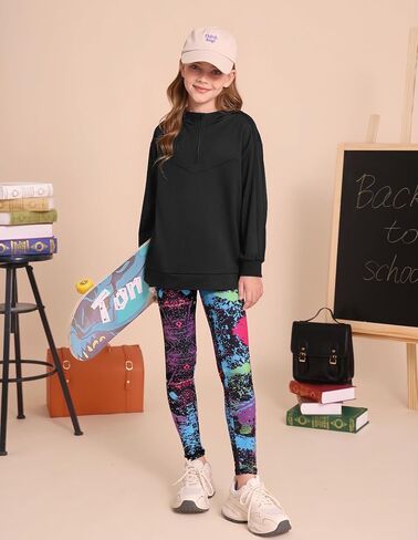 GRACE KARIN Girls Hoodie + Leggings Set Teen Long Sleeve Fashion Sweatshirts Sweatpant Fall Outfit Winter Clothing 6-14 in Saudi Arabia