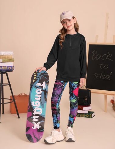 GRACE KARIN Girls Hoodie + Leggings Set Teen Long Sleeve Fashion Sweatshirts Sweatpant Fall Outfit Winter Clothing 6-14 in Saudi Arabia