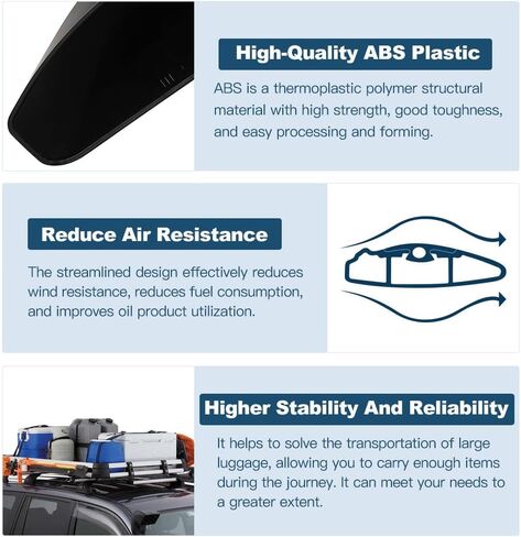 ECCPP Car Accessories for LAND CRUISER 2003-2009 Glossy Roof Rack Rails End Cap Protection Cover Shell Replacement -4PCS Black in Saudi Arabia