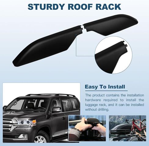 ECCPP Car Accessories for LAND CRUISER 2003-2009 Glossy Roof Rack Rails End Cap Protection Cover Shell Replacement -4PCS Black in Saudi Arabia