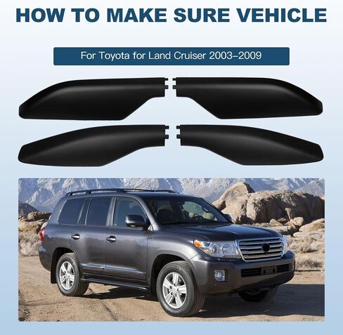 ECCPP Car Accessories for LAND CRUISER 2003-2009 Glossy Roof Rack Rails End Cap Protection Cover Shell Replacement -4PCS Black in Saudi Arabia