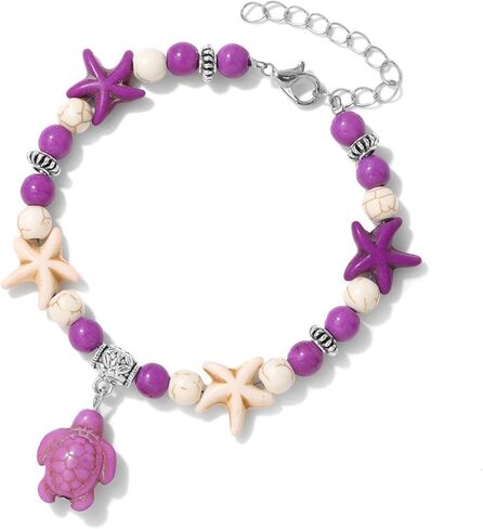 Starfish Turtle Bracelets for Women Turquoise Bead Sea Turtle Charm Boho Beach Jewelry Summer Casual Accessories in Saudi Arabia