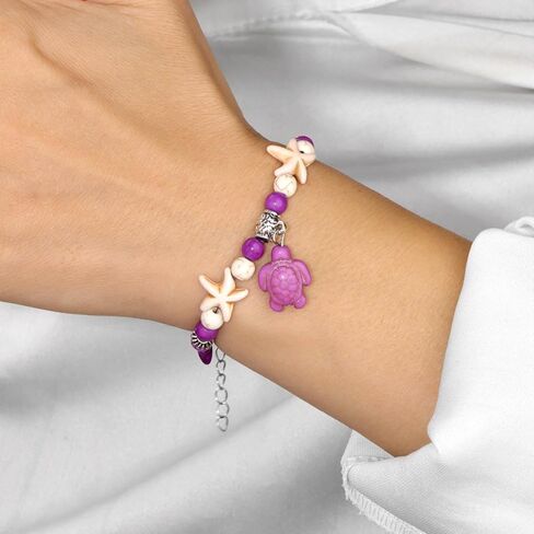Starfish Turtle Bracelets for Women Turquoise Bead Sea Turtle Charm Boho Beach Jewelry Summer Casual Accessories in Saudi Arabia