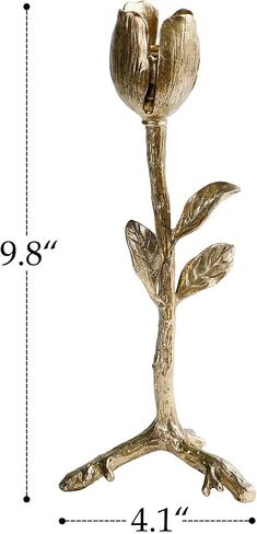 NIKKY HOME Gold Tulip Taper Candle Holders, Vintage Elegant Flower Shaped Metal Candlestick for Table Centerpieces, Wedding Decor and Dinner Party in Saudi Arabia