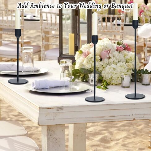 Black Tall Candle Candlestick Holder, Decorative Candlestick Holder for Wedding, Dinning, Party, Fits 3/4 inch Thick Candle&Led Candles in Kuwait