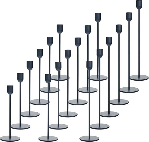 Black Tall Candle Candlestick Holder, Decorative Candlestick Holder for Wedding, Dinning, Party, Fits 3/4 inch Thick Candle&Led Candles in Kuwait