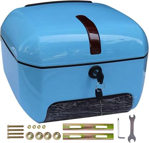 Motorcycle Scooter Top Box Tail Trunk Top Case Luggage Box, 28L Capacity, Storage Carrier Case Can Store Helmet, Universal Tail Case for Motorbike Moped Back Rear Case,Red in Saudi Arabia