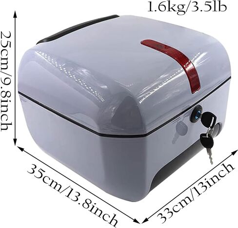 Motorcycle Scooter Top Box Tail Trunk Top Case Luggage Box, 28L Capacity, Storage Carrier Case Can Store Helmet, Universal Tail Case for Motorbike Moped Back Rear Case,Red in Saudi Arabia