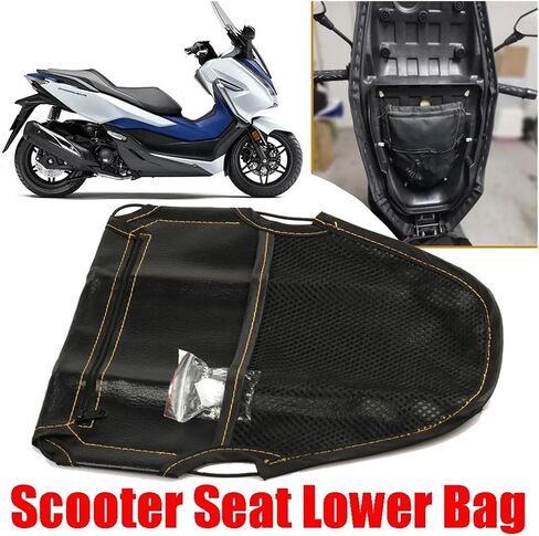 متوافق مع XMAX PCX150 TMAX NMAX PCX FORZA 125 300 350 750 مقعد مقعد دراجة نارية تحت حقيبة حقيبة حقيبة التخزين ، الأسود in Kuwait