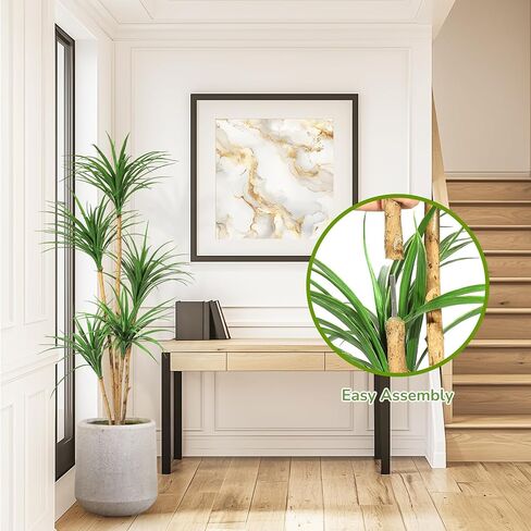 6 Ft Artificial Dracaena Tree, Realistic Fake Dracaena Plant, Tall Dracaena Houseplant for Indoor Décor, Adjustable Lifelike Faux Tree, Ideal for Photo Backdrops, Nursery, Living Room, Office in Kuwait