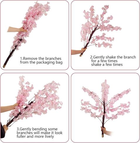 Artificial Cherry Trees Indoor Decor: Handmade Natural Fake Cherry Blossom Pink Tree Outdoor for Party Wedding Christmas in Saudi Arabia