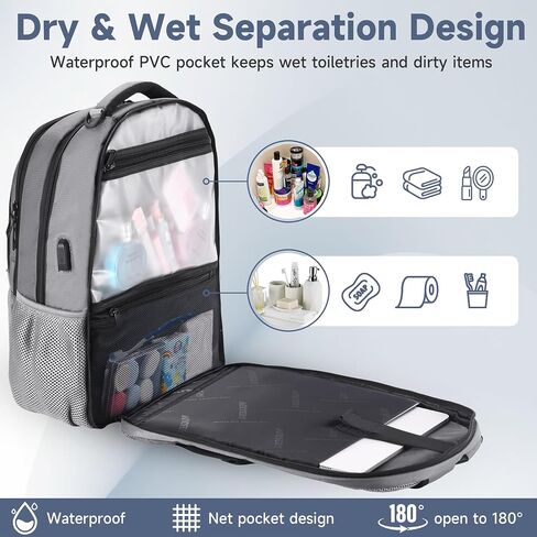 16 Inch TSA Travel Laptop Backpack, Multipocket Business Backpack with RFID Pockets, Airline Approved Personal Item Travel Bag,Water Resistant College Carry On Bag for Men Women Weekender in Saudi Arabia