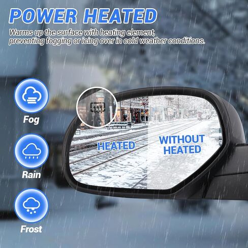 PZ Passenger Side Door Mirror for 2007-2014 Chevy Silverado GMC Sierra 1500 2500HD 3500HD Suburban Tahoe/XL Yukon/Yukon XL Right Power Heated Side Front Mirror Replacement with Manual Folding,Black in Saudi Arabia