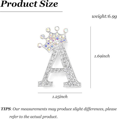 Brooches and Pins for Women A-Z Letter Brooch Pins Rhinestone Brooches for Socks Backpacks Crafts Fashion Crystal Initial Pins Stocking Stuffers for Women Personalized Jewelry Gifts in Saudi Arabia