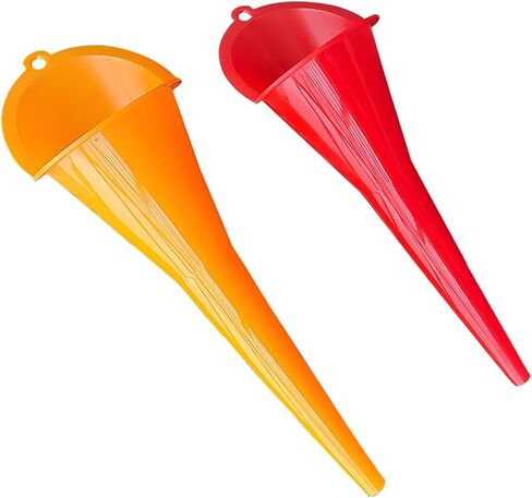 2 PCS Car Long Neck Oil Funnels, Multifunctional Auto Engine Oils Change Refueling Funnel, Automotive Funnel Accessories for Filling Water Gasoline Coolant, Universal Fit (Small+Large) in Saudi Arabia