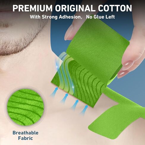 Kinesiology Tape for Shoulder, 12 Count Shoulder Tape Precut, KTQUICK Original Cotton Waterproof & Breathable, Enhance Elastic Kinesiology Athletic Tape for Shoulder Support and Muscle Sports in Kuwait