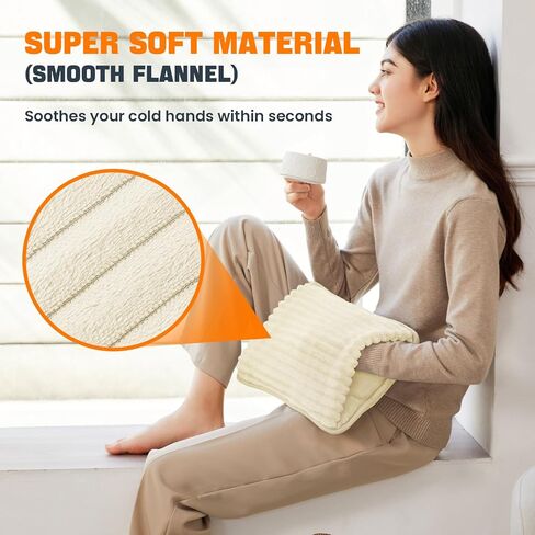 Electric Hand Warmer, Soft Flannel Heated Gloves, Hand Warmer Pouch, Heating Pad for Hands Pain Relief Fingers Arthritis for Women Men Elder Xmas Gifts, Auto Off & 3 Levels in Kuwait