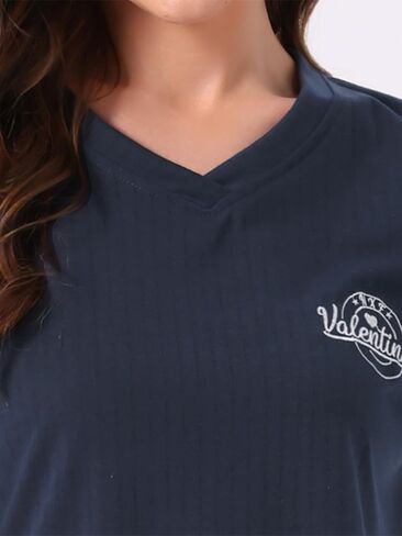cheibear Womens Cotton Pajamas Ribbed Sleepwear Pullover Tops with Pants Loungewear Sets with Pockets in Saudi Arabia