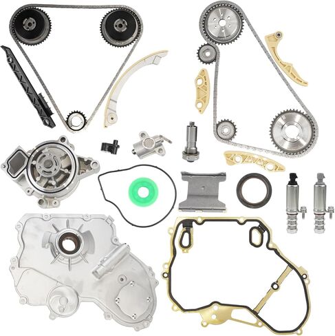 Engine Timing Chain Kit Water Oil Pump VCT Actuator Guide Rail Sprocket Compatible With Buick Lacrosse Regal Verano GMC Terrain Chevy Captiva Cobalt Equinox Malibu Impala 2.4L 2.2L Replace 94201S in Saudi Arabia