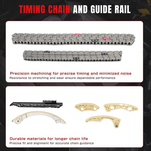 Engine Timing Chain Kit Water Oil Pump VCT Actuator Guide Rail Sprocket Compatible With Buick Lacrosse Regal Verano GMC Terrain Chevy Captiva Cobalt Equinox Malibu Impala 2.4L 2.2L Replace 94201S in Saudi Arabia