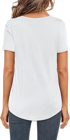 lime flare Womens Summer Tshirts V Neck Casual Short Sleeve Tunic Tops Tees in Saudi Arabia