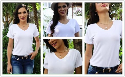 lime flare Womens Summer Tshirts V Neck Casual Short Sleeve Tunic Tops Tees in Saudi Arabia