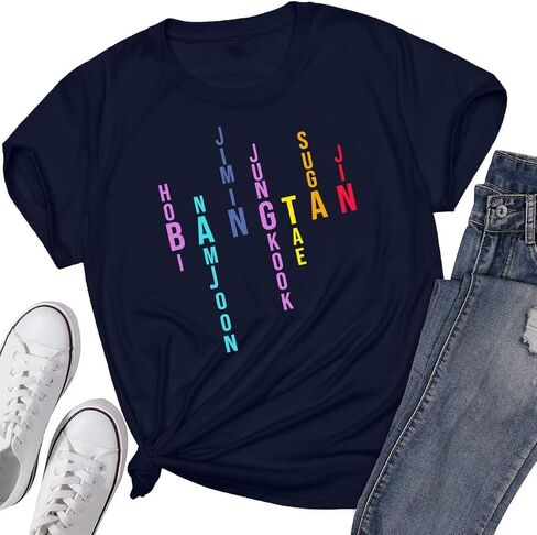 Kpop Bangtan Boys Shirt Suga Jungkook Jimin Hobi Namjoon Tae jin Tshirt Tee for Women in Kuwait