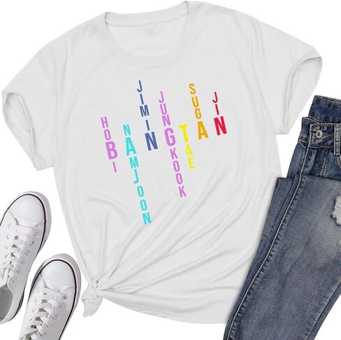Kpop Bangtan Boys Shirt Suga Jungkook Jimin Hobi Namjoon Tae jin Tshirt Tee for Women in Kuwait