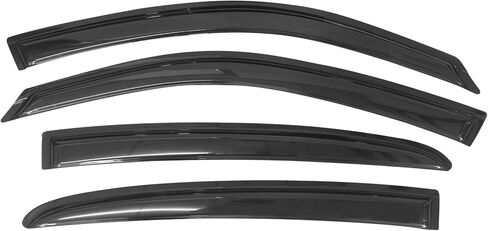Tape on External Window Visors Compatible with 2011-2023 Dodge Charger, Slim Style Acrylic Black Sun Rain Guards Cover by IKON MOTORSPORTS, 2012 2013 2014 2015 2016 2017 2018 2019 2020 2021 in Saudi Arabia
