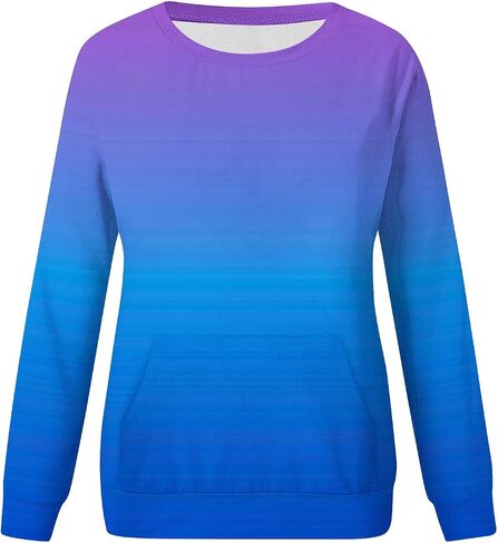 Crewneck Sweatshirts Women Cute Color Block Tops Relaxed Fit Long Sleeve Y2K Shirt Casual Cotton Pullovers 2025 Fall in Saudi Arabia