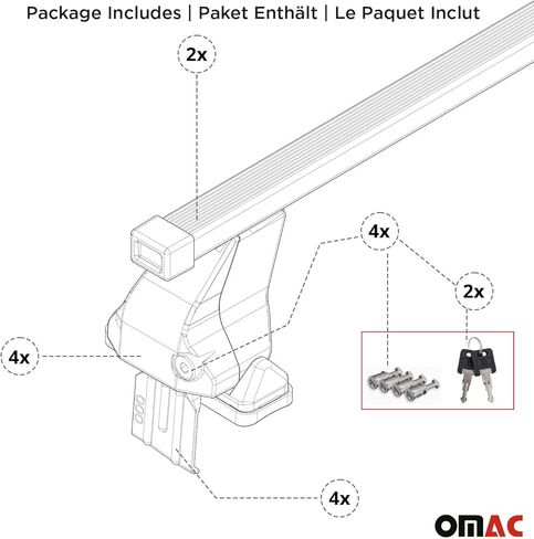 OMAC Smooth Roof Racks Cross Bars Luggage Carrier for Honda Fit 2015-2020 Black 2Pcs in Saudi Arabia