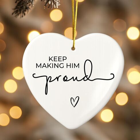 Keep Making Her Proud Memorial Ornament – Heartfelt Bereavement Gift for Loss of Mom, Grandma or Loved One – Acrylic Heart Keepsake with Gift Box – Sympathy or Remembrance Gift in Saudi Arabia