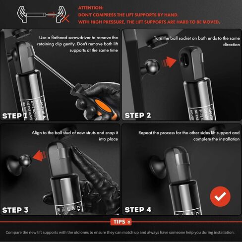A-Premium Tailgate Rear Trunk Lift Supports Shock Struts Compatible with Select Audi Models - TT 2008-2014, TT Quattro 2008-2015, TT RS Quattro 12-13, TTS Quattro 09-15 - Replace# 8J7827552 (2PC Set) in Saudi Arabia