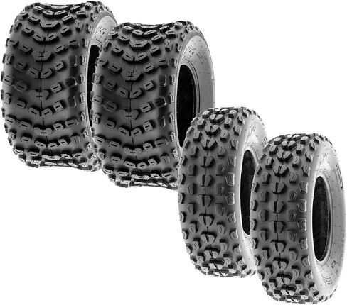Set of 4 SunF Sport ATV UTV A017 AT 20x6-10 Front & A005 XC 18x10.5-9 Rear Knobby Tires, 6 PR, Tubeless in Saudi Arabia