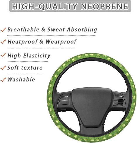 Hand Drawn Shark Steering Wheel Covers Anti-Slip Elasticity Car Accessories Steering Wheel Protector Universal 15 Inch for Cars SUV Vehicle Truck in Saudi Arabia