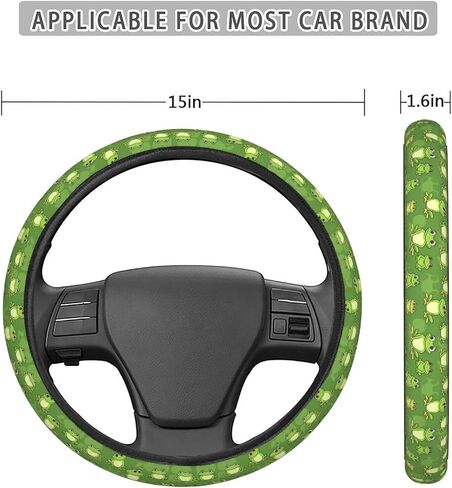 Hand Drawn Shark Steering Wheel Covers Anti-Slip Elasticity Car Accessories Steering Wheel Protector Universal 15 Inch for Cars SUV Vehicle Truck in Saudi Arabia