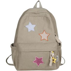 حقيبة ظهر Corduroy Star Cute Y2K preppy backpack propy exthetic college backpack packpack y2k accessories for women (Black) in Kuwait