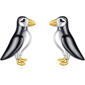Puffin Bird Earrings Sterling Silver Puffin Stud Earrings Jewelry For Puffin Lovers Gifts in Saudi Arabia