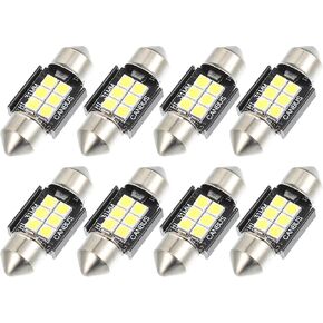 LED خريطة ضوء القبة مصباح ساطع 31 مم 3030 6SMD LED LED LED LED البلاستيك LED بيضاء (مجموعة من 8) in Saudi Arabia