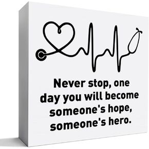 Nurse Doctor Gifts for Women Men, Medical Student Graduation Gifts for Nursing Students RN Nurse Doctor Birthday Christmas Nurse Week Gift, Medical Classroom Wooden Box Sign Desk Decor in Saudi Arabia