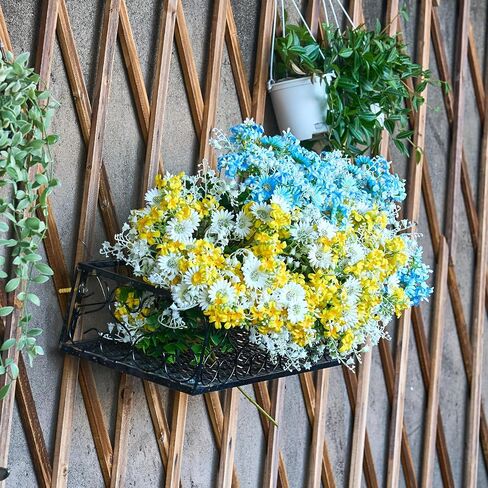 Artificial Daisies Lilac Wildflowers Yellow and White Artificial Flowers, 7pcs Spring Summer Flowers for Indoor Vase Outdoor Garden, 14" Faux Wildflowers Bundles for Home Decor with Lily of The Valley in Saudi Arabia
