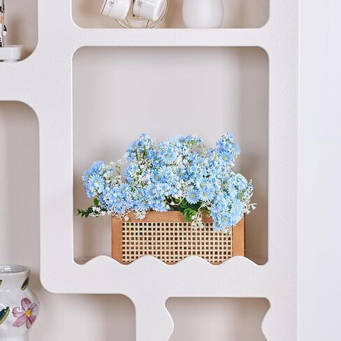 Artificial Daisies Lilac Wildflowers Yellow and White Artificial Flowers, 7pcs Spring Summer Flowers for Indoor Vase Outdoor Garden, 14" Faux Wildflowers Bundles for Home Decor with Lily of The Valley in Saudi Arabia