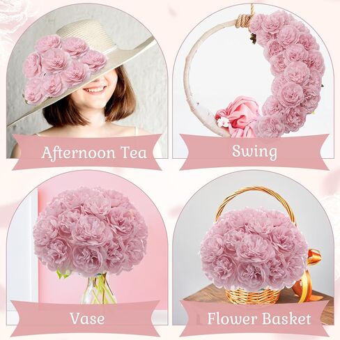 50 Pcs Artificial Flowers, 3.2 Inches Silk Rose Head Flowers Fake No Stem for Wedding Bridal Bouquet Home Floral Decor DIY Centerpieces Arrangements Party Tables Decorations (Burgundy) in Saudi Arabia